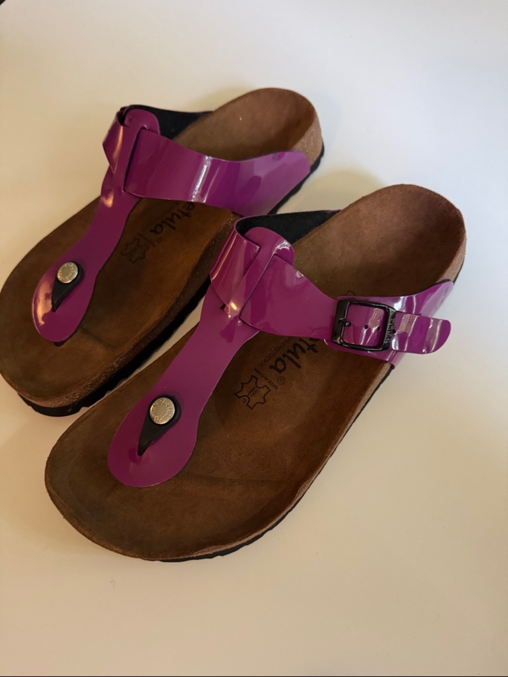 New Birkenstock Gizeh Sandals sz 40 9 magenta fuchsia purple punk slides thong